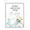 Stupell Industries Be Kind Bicycle Floral Giclée Textured White Framed Wall Art